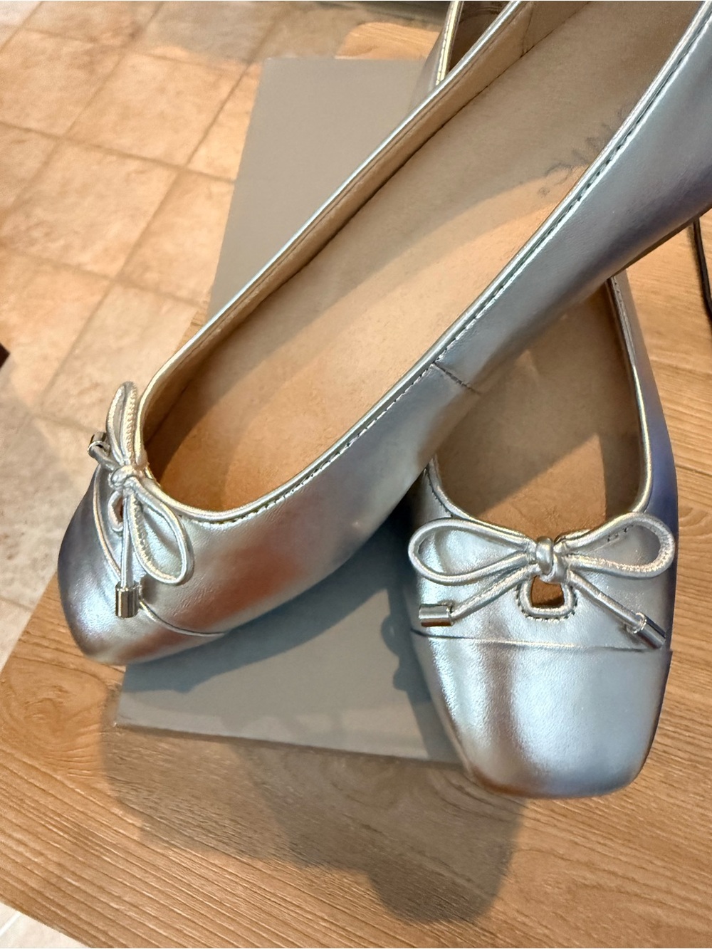 Vionic Silver Metallic Klara Slip-On Shoe Interior View